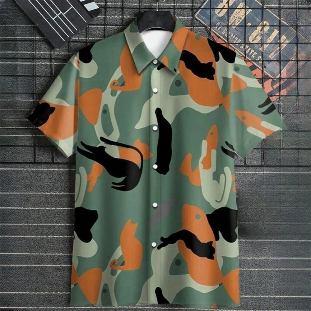 Men's 3D Printed Short Sleeve Hawaiian Shirts