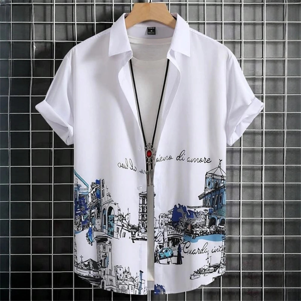 Men's 3D Printed Short Sleeve Hawaiian Shirts